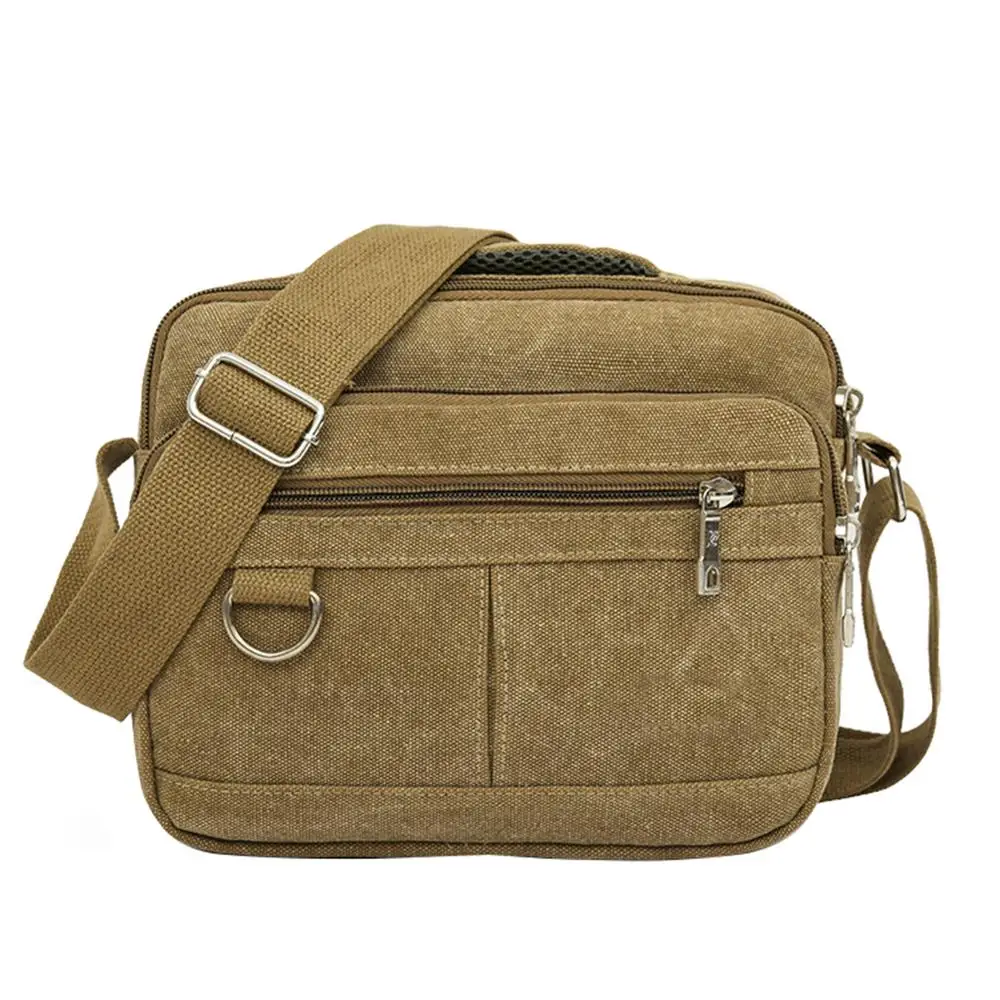 Fashion Men Canvas Messenger Bag Casual Multi Pocket Shoulder Crossbody