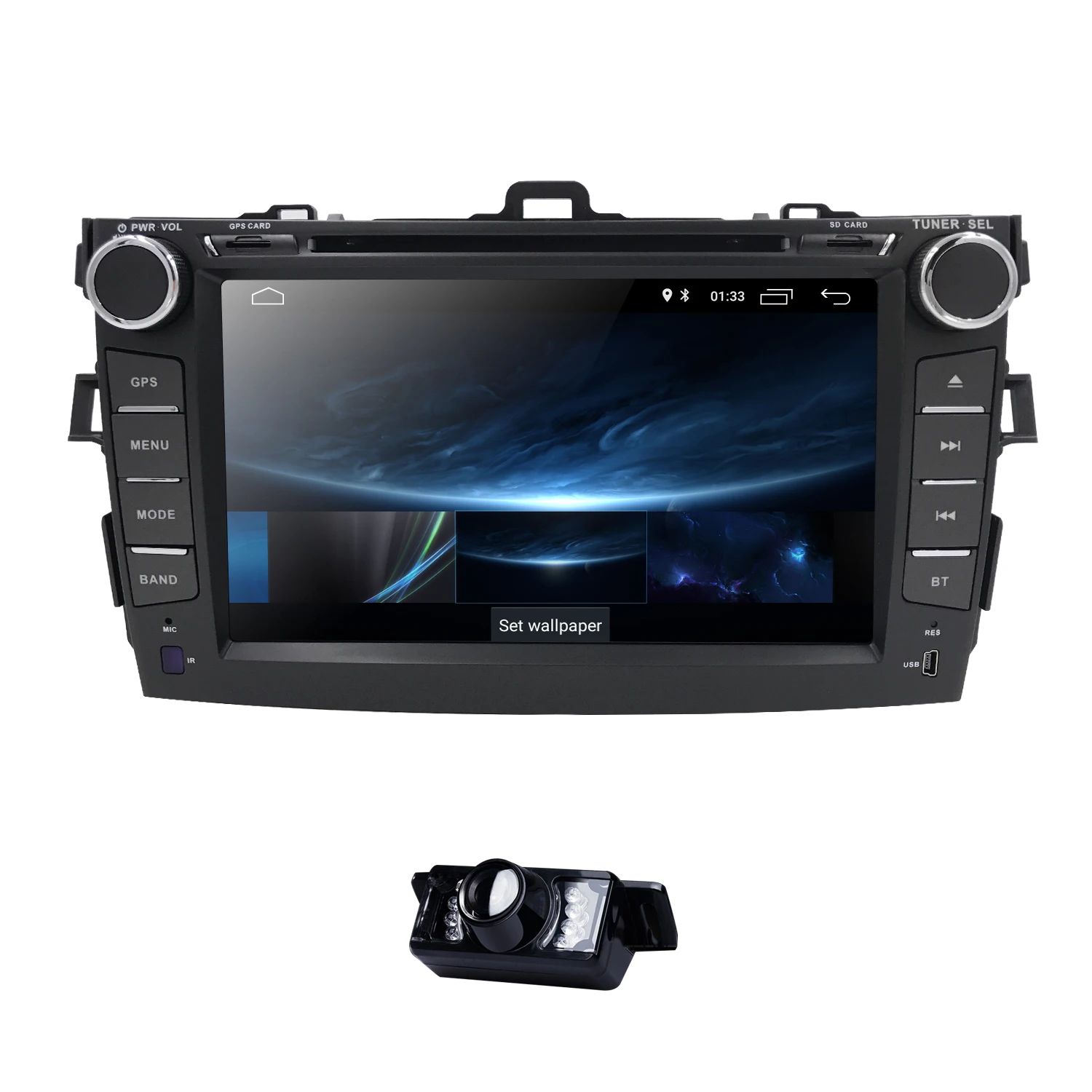 Cheap 7 Inch android 9.0 Car DVD Player For Toyota corolla 2007-2011 in-dash car radio with BT USB SD GPS DVR DAB obd Free Rear camera 3