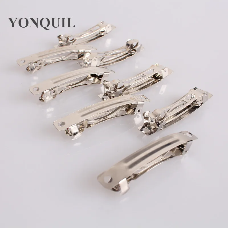 Free shipping 50mm rhodium plated french Hair Barrette Clips Findings