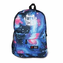 2017 lona de la manera galaxy impreso bts mochilas bolsos de escuela de la muchacha adolescente hombres hombro mochila mochila de viaje portátil li152