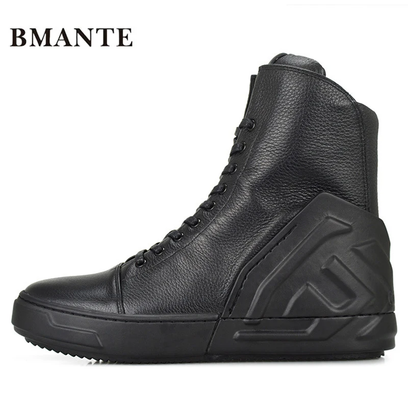 

Real leather fashion casual footwear White black male hightop tennis tall bambas Bieber High top boot trainers shoe krasovki men