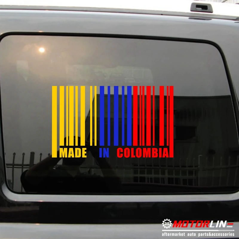 

Made in Colombia Barcode Flag Decal Sticker Car Vinyl no bkgrd pick size