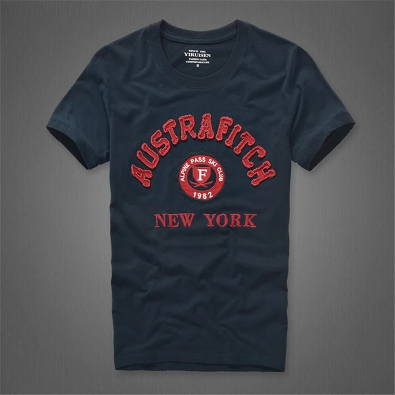 Camiseta футболка из хлопка с круглым вырезом и надписью Мужская брендовая