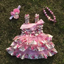 Новинка года; модное летнее платье для новорожденных девочек; платья для младенцев; платья для крещения; милое шифоновое кружевное платье с оборками для малышей