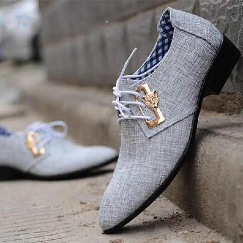 

Spring And Summer Men's Business Casual Cloth Shoes Trend Male Tie Pointed Breathable British Tide Breathable men's shoes