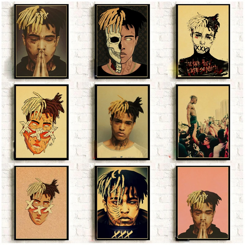 XXXTentacion Rap хип хоп музыкальный певец Ретро постеры из крафт бумаги