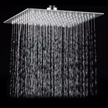 Ducha cuadrada de ducha de lluvia de acero inoxidable de 12 pulgadas, ducha de baño, rociador superior cromado, ducha de lluvia de alta presión