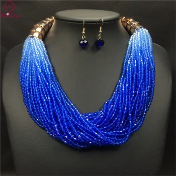

Heeda High-end Elegant Multi-layer Gradient Resin Women Necklace Earrings Set Fashion Pure Handmade Graceful Joker Jewelry Set