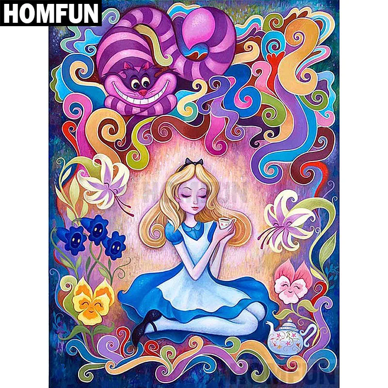 

HOMFUN Full Square/Round Drill 5D DIY Diamond Painting "Cartoon girl" Embroidery Cross Stitch 5D Home Decor Gift A01950