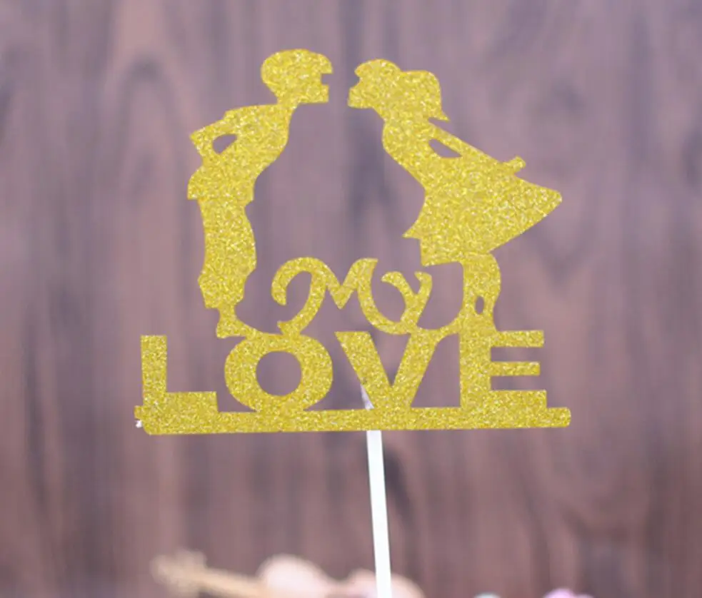 50 шт. My Love Кекс Торт Топперы флаг для Свадебная вечеринка Aniversary День рождения Baby