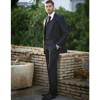 

New New Arrival Tuxedo Men Suit High Quality New Design Of The Dress Groom's Best Man Wedding Men's Suit (jacket+pants+vest)