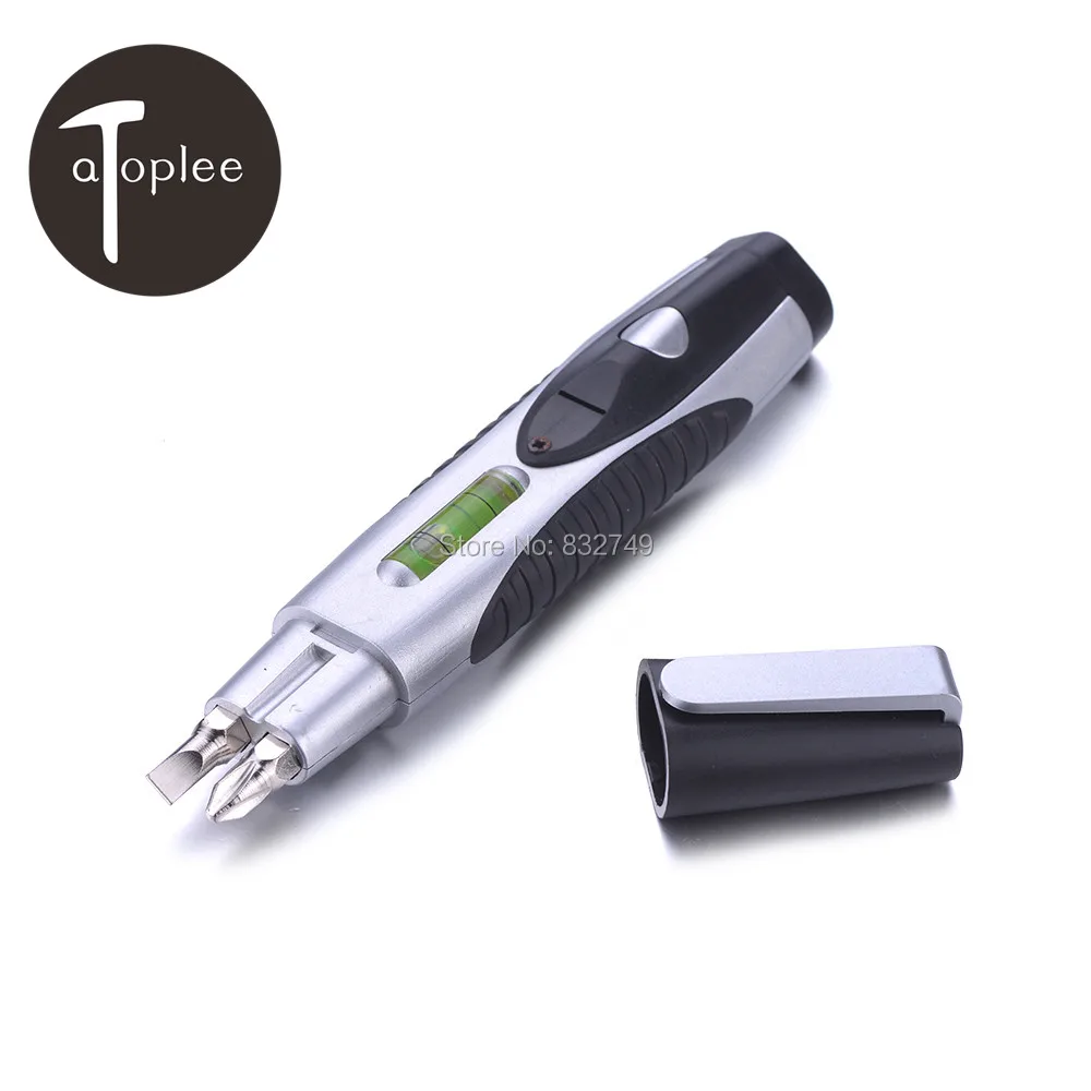 1 PCS Multi Functional Level Gauge Pen Level Instrument Ruler and Screw Driver ABS Pen Tool Ball