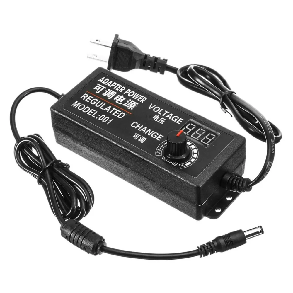 

3-12V 5A 60W AC/DC Adjustable Power Supply Adapter LED Digital Display Speed Control Volt Multifunction Regulator US Plug