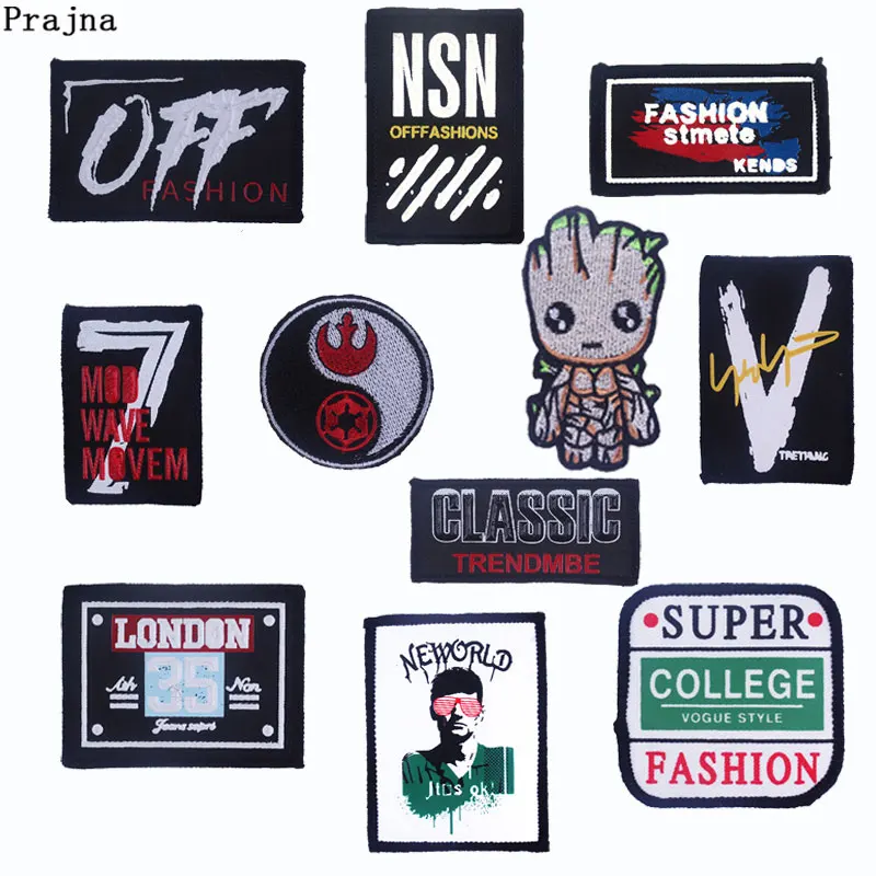 

Prajna Guardians Of The Galaxy Patches Embroidered Hip-Hop Painting Iron On Patches For Clothes Star Wars Patch Garment DIY F