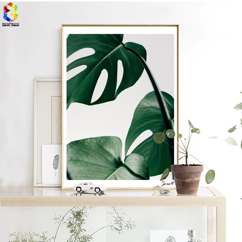 

Nordic Fresh Palm Posters and Prints Wall Art Canvas Painting Pictures For Living Room Scandinavian Monstera Leaf Home Decor