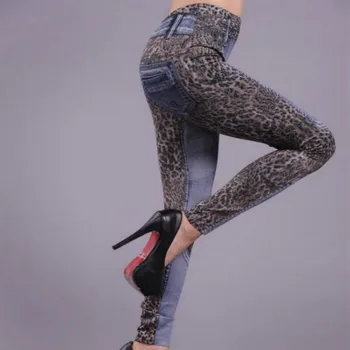 

New Sexy Fashion Leopard Slim Fit Pencil Jeans Trousers Casual Women Denim Pants