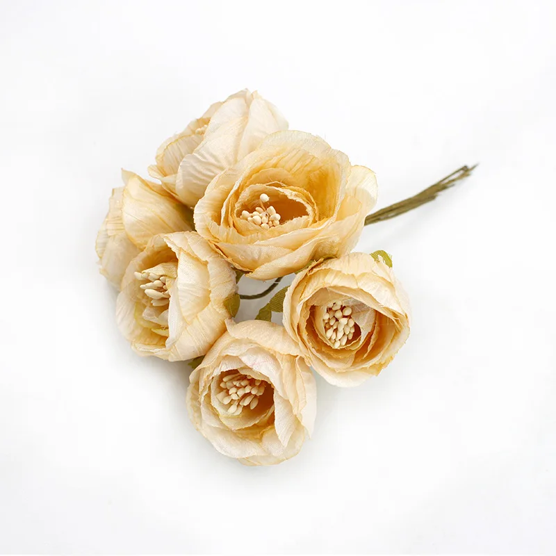 New 6pcs/lot Artificial Flower High Quality Stamen Rose Bouquet Wedding Home Decoration DIY Clip Art Handmade Accessories Wreath New 6pcs/lot Artificial Flower High Quality Stamen Rose Bouquet Wedding Home Decoration DIY Clip Art Handmade Accessories Wreath