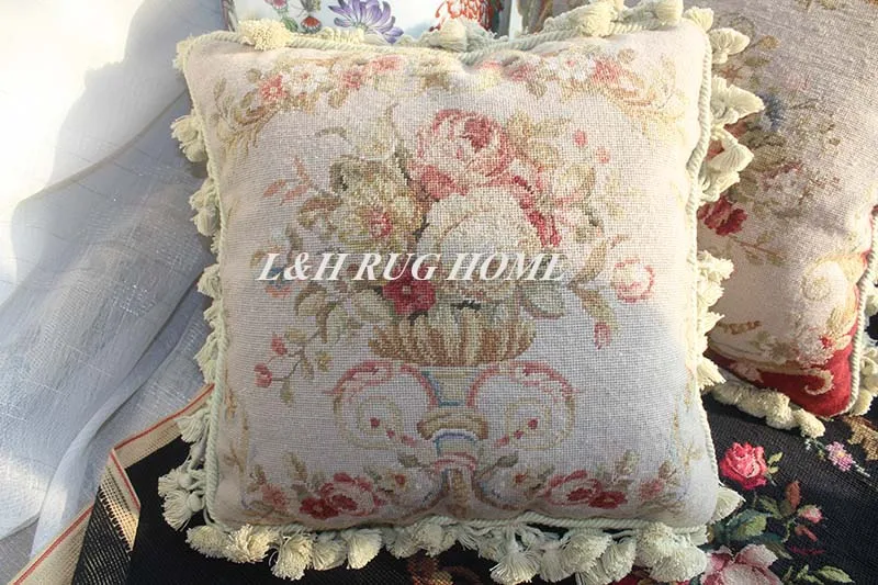 15 K 1" X 16" ручная работа игольная подушка ручной работы розы Подушка без вставок