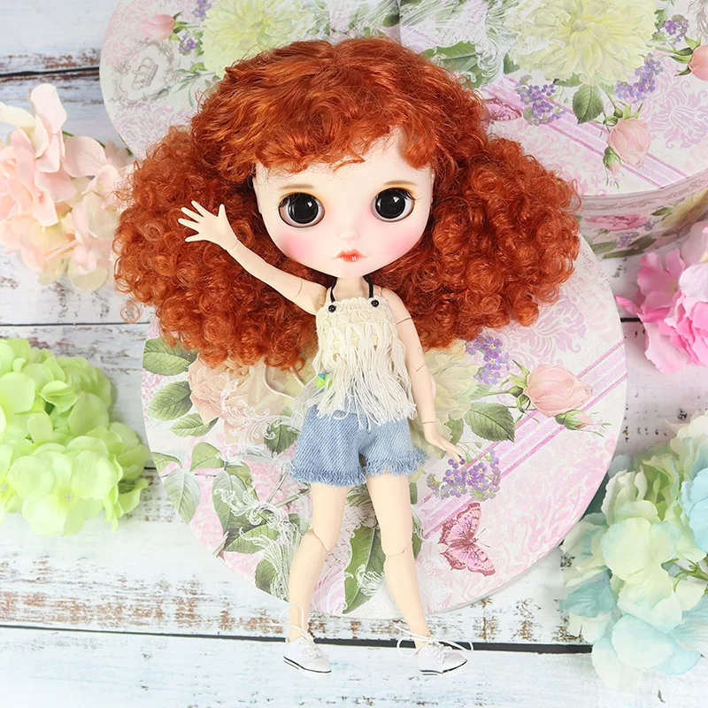 Neo Blythe Doll with Ginger Hair, White Skin, Matte Pouty Face & Custom Jointed Body 4