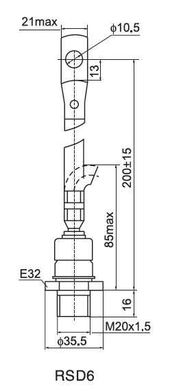 Русский Тип Диодная контрольная трубка: D161-200(X)/D161-250(X)/D161-320(X) 100 V~ 1800 V