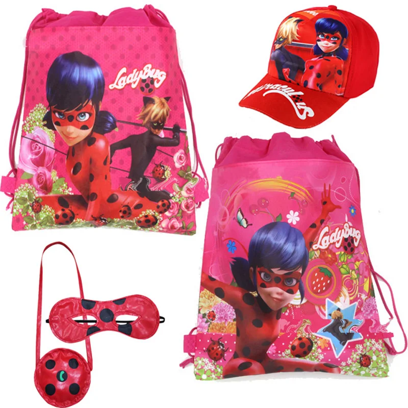 Miraculous Ladybug font b Bag b font Kids Party font b Drawstring b font font b