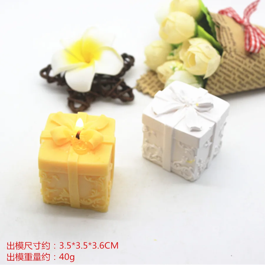 

3D gift box candle mold, aromatherapy plaster mold, handmade soap silicone mold