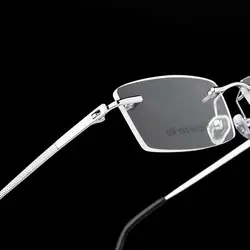 Ультра-легкий Rimless сплава очки дальновидным Frame алмазные миопия кадр может пользовательских рецепта рецепт линзы