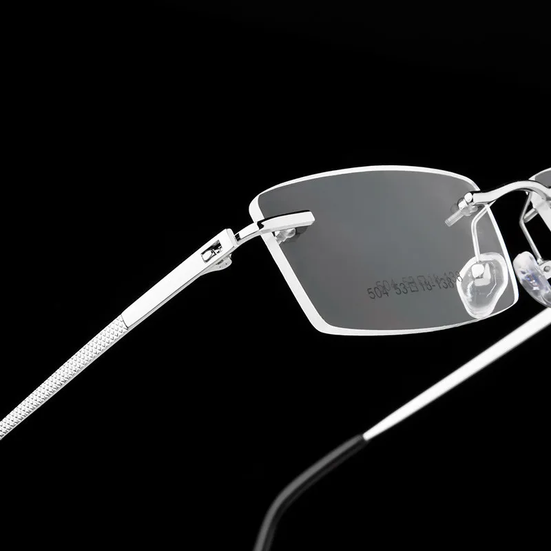 

Ultra-light Rimless Alloy Glasses Farsighted Frame Diamond Cutting Myopia Frame Can Custom prescription Recipe Lense