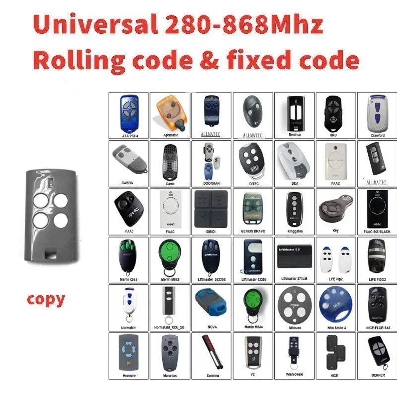 

Multi frequency 280-868mhz clone for DITEC DEA garage door remote control