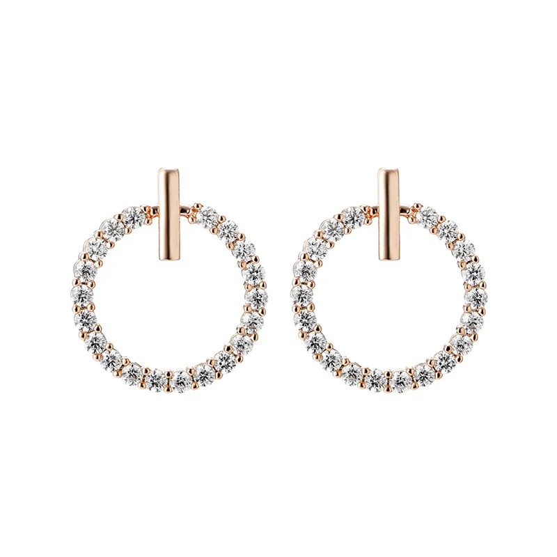 Ear Clip Earrings Clip Earrings Ear Clip Simple Fashion Small Round Circle Earrings Crystal Cubic Zircon Ear Clips Without Piercing No Ear Hole Cuff