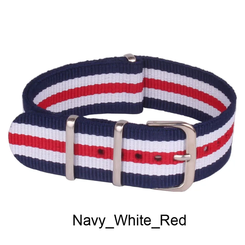 18 mm Watchbands Men Ladies Multi_Color Nato Nylon France Style Army Military Sports  Watches Straps Wristwatch Band Buckle 18