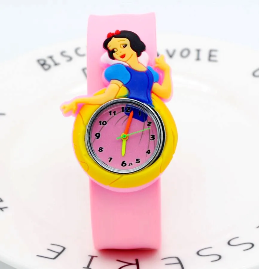 Новые детские Студенческие милые кварцевые часы принцессы со шлёпками Белоснежка девочка Мультяшные игрушки для дня рождения подарок для детей часы
