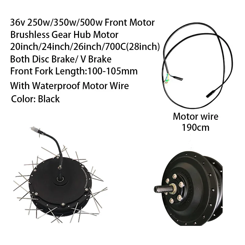 36V 250 W 500 комплект для переоборудования электрического велосипеда Ebike Kit