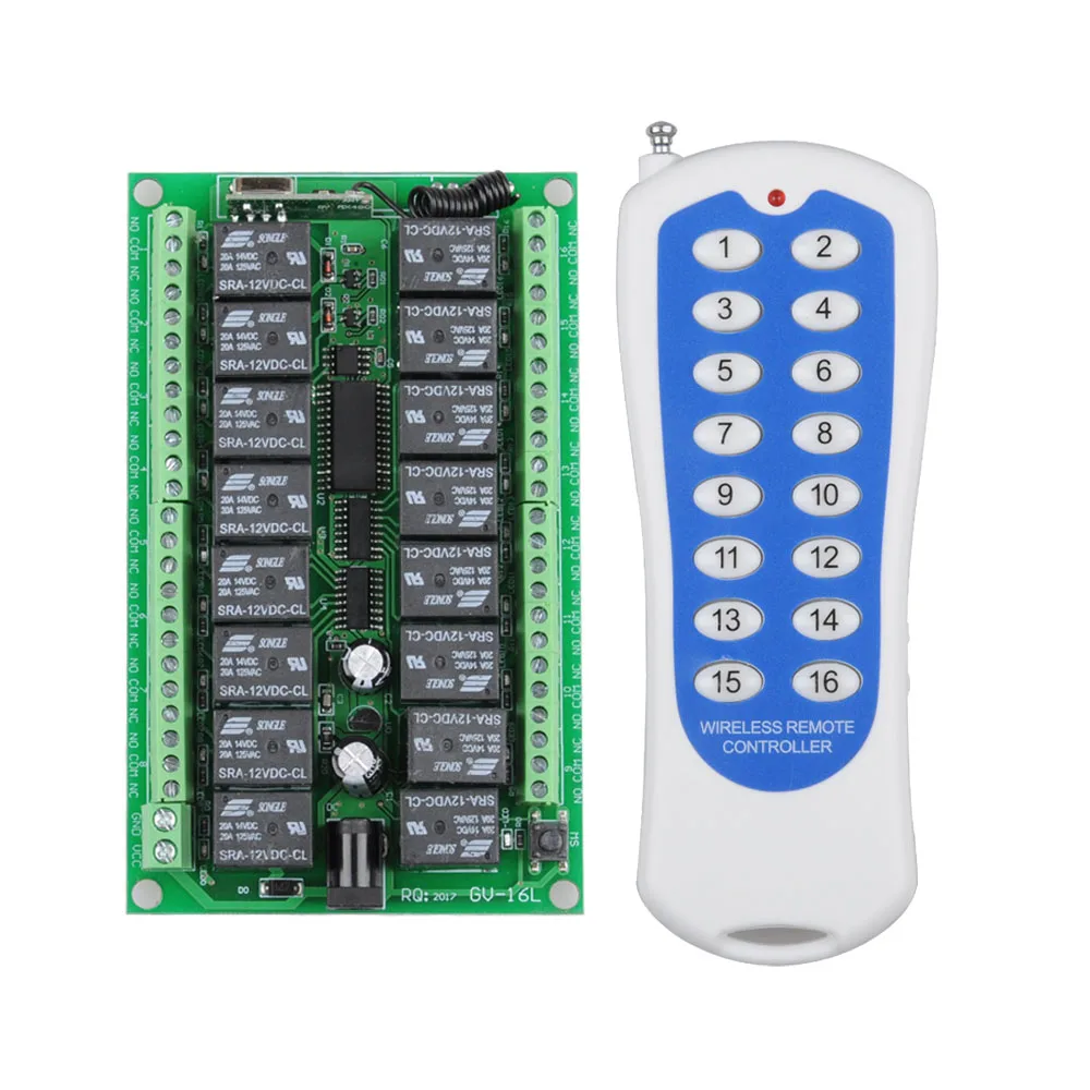 DC 12V 16 CH каналы 16CH RF Беспроводная лампа передатчик + приемник 315/433.92 MHZ|Выключатели|