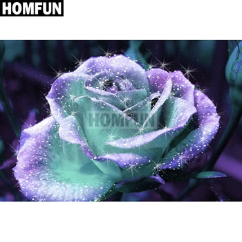 

HOMFUN Full Square/Round Drill 5D DIY Diamond Painting " Rose flower" Embroidery Cross Stitch 5D Home Decor Gift A01952