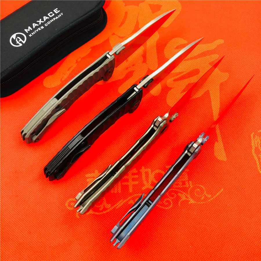 MAXACE Ворон Флиппер складной нож M390 лезвие TC4 титановая ручка Открытый лагерь Охота