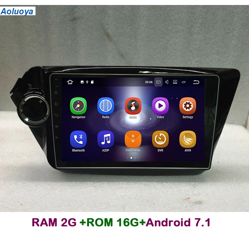 Aoluoya 9 &quot2 Гб ОЗУ Android 7 1 автомобильный DVD плеер радио GPS навигация для KIA K2 RIO 2010-2013 2014