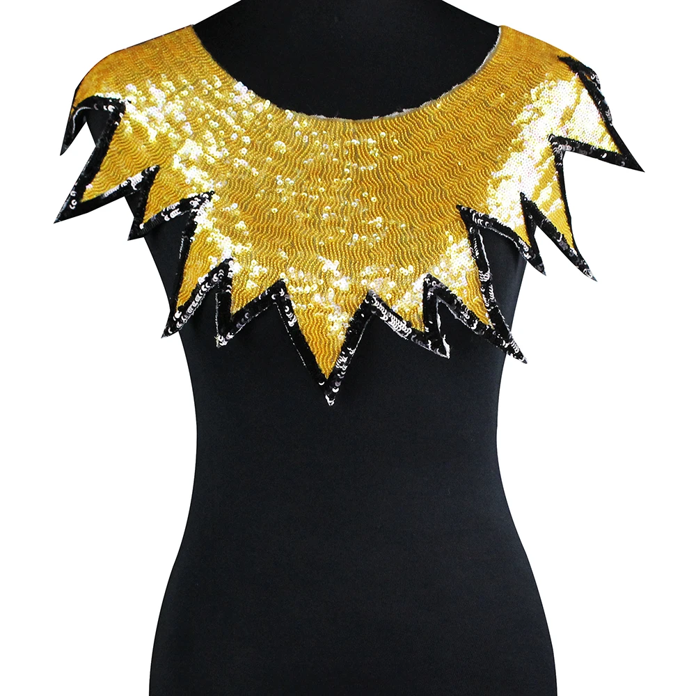 

5pieces Large Sunflower Collar Patches Sequin Applique Motifs Badge for Clown Christmas Costume Craft Sewing Accessories TH1258