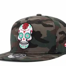 Модная кепка в стиле хип-хоп, камуфляжная, с вышивкой черепа, Спортивная, уличная Кепка, кепка, бейсбольная Кепка Gorras, унисекс, облегающая бейсболка