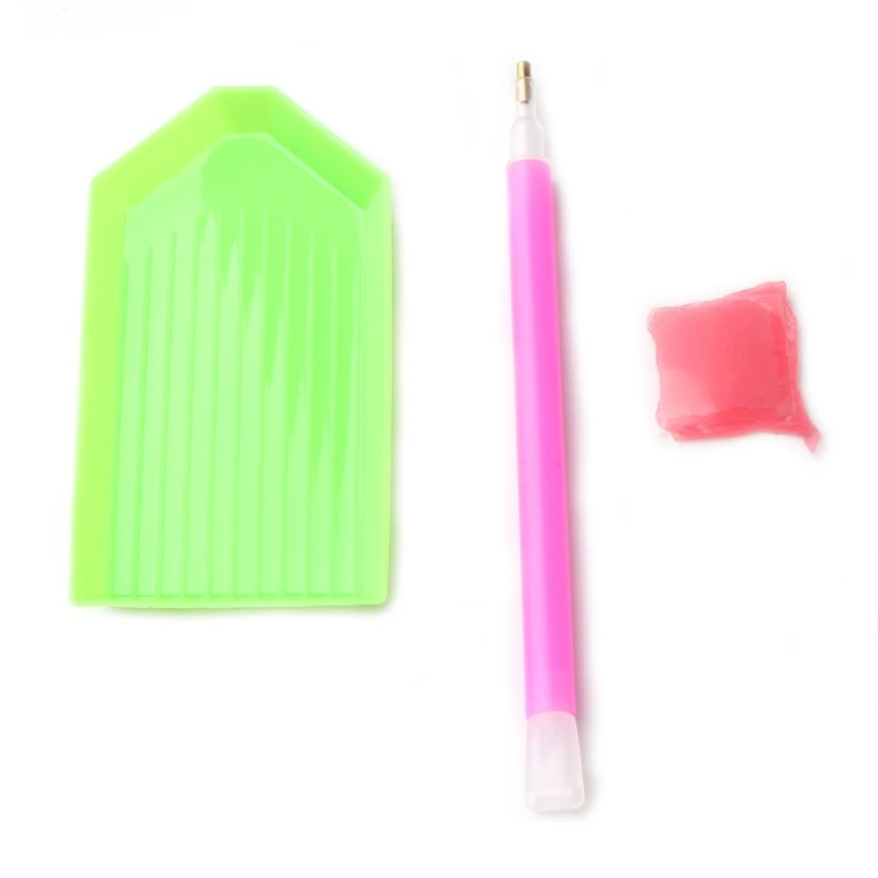 

3pcs/set Nail Art Dotting Pen & Rhinestone Picker Gel Cube Plate Manicure Tool