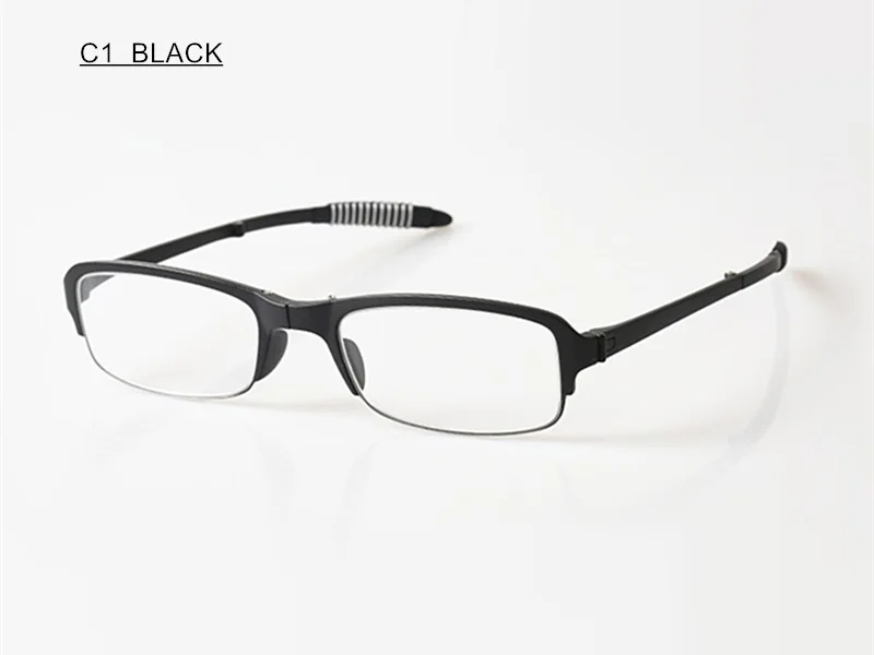 SWOKENCE от 0 до+ 4 TR90 складные Анти-усталость очки для чтения для женщин и мужчин высококлассные брендовые жесткие линзы складные очки для пресбиопии G432 - Цвет оправы: C1  BLACK