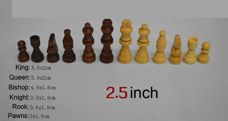 Ecotrump 32 Stück Schachfiguren-Set aus Holz Internationales Schachspiel Ko #TT 