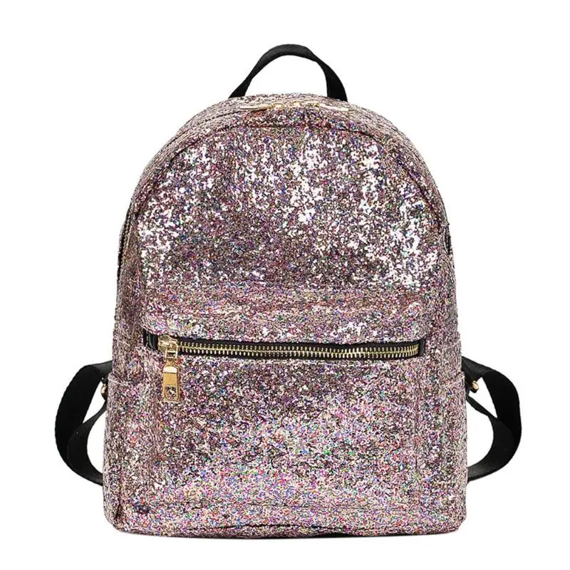 Fashion Women Glitter Sequins Backpacks Shining Girls Travel Rucksack ...