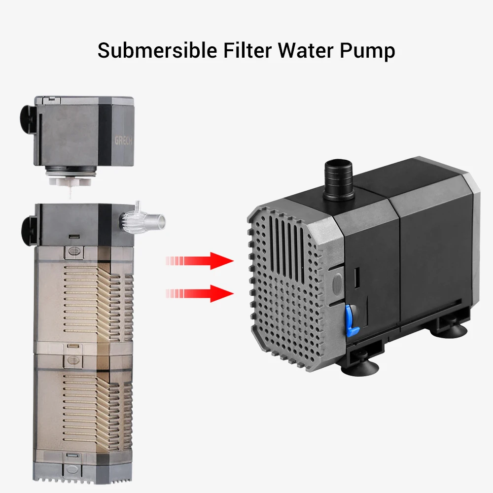 NICREW SUNSUN 4 в 1 погружной фильтр Водяной насос воздушный насос волновой производитель циркуляционный Губчатый Фильтр для аквариума