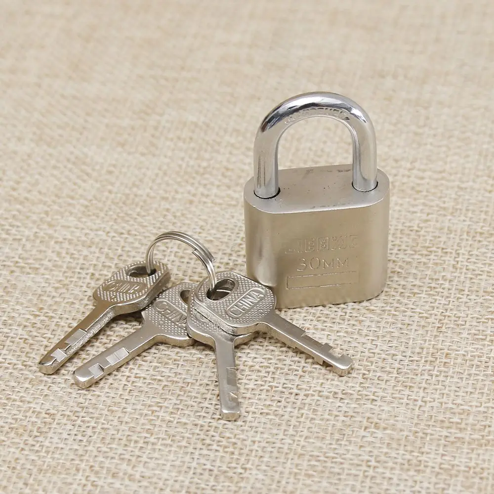 

1PC Cabinet Luggage Security Metal Lock Padlock Gold Silver Tone with 3 Keys Home Improvement Hardware Locks christmas gift