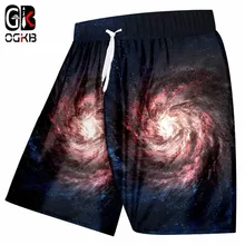 OGKB лето для мужчин шорты для женщин 3D принт Классическая Galaxy пространство пляжные шорты Фитнес мотобрюки Модные мужские бермуды
