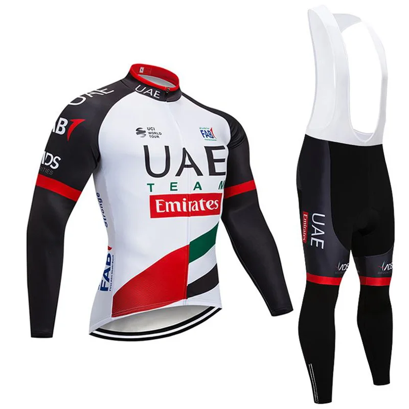 Дышащий Велоспорт трикотажная велосипедная Одежда MTB с длинным рукавом рубашки с бретелями Штаны комплект UCI World Tour Для мужчин дорожный велосипед форма Y040305