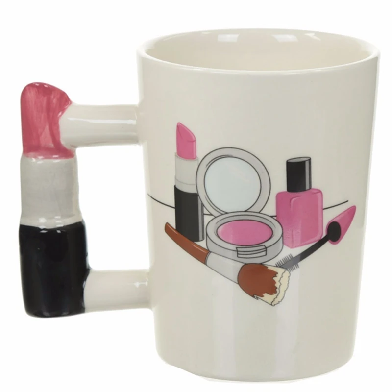 HOT-3D Hand Painted Mugs Girl Tools Beauty Handle Ptinting Tea Coffee Mug Cup Personalized Mugs For Gift