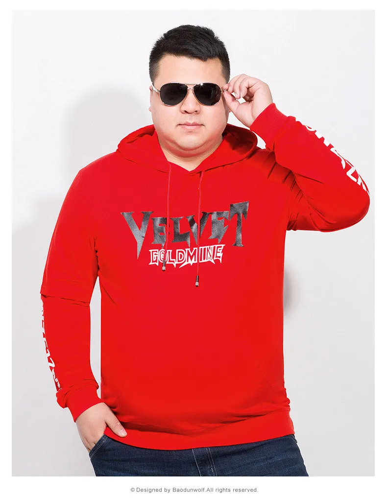 _ 8xl 7xl 6xl хлопковая свободная футболка Мужская Однотонная с капюшоном мужская