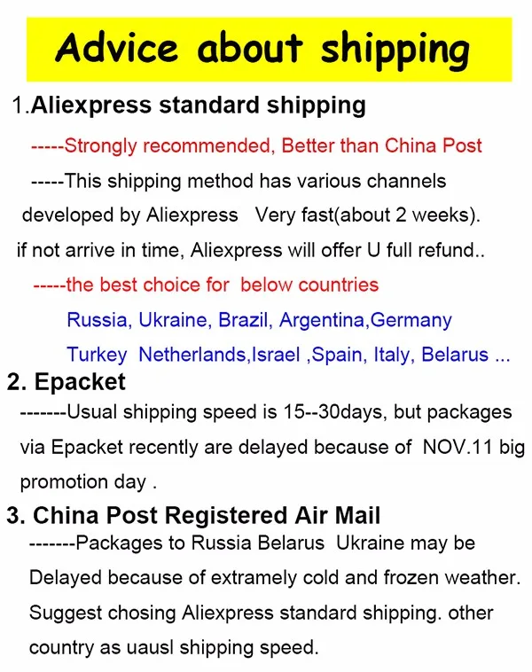 advice for shipping method